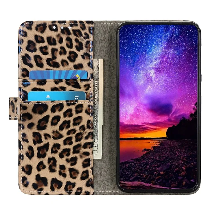 Leopard Skin PU Leather Wallet Stand Phone Case for Samsung Galaxy S21 5G/S21 4G