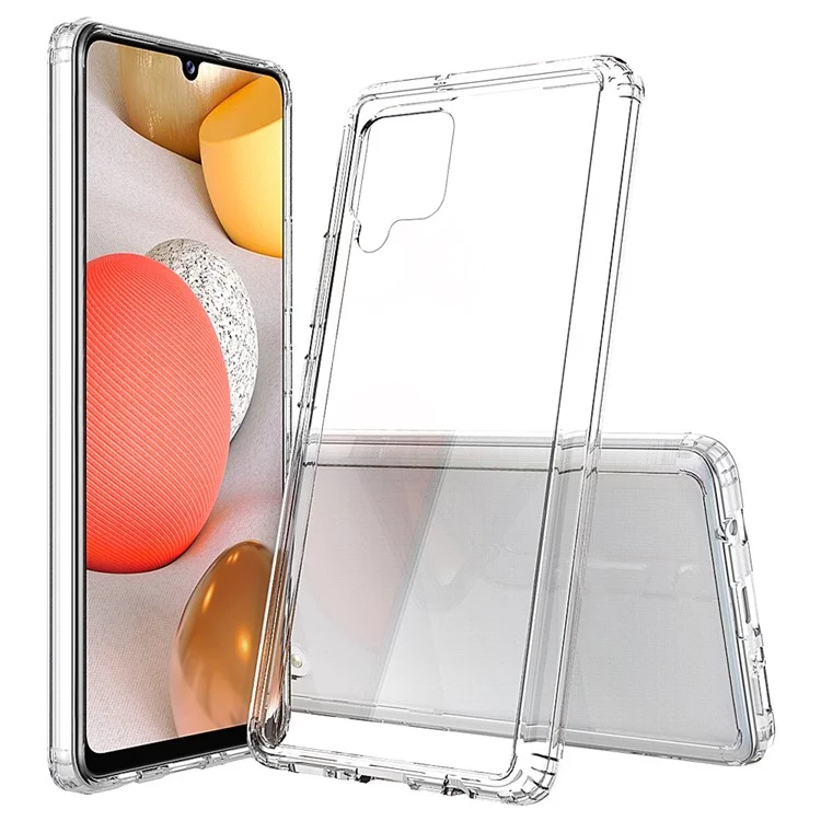 Back Acrilico Duro Anti-scratch + Custodia Ibrida a Cristallino Tpu Morbido Per Samsung Galaxy A42 5G - Trasparente