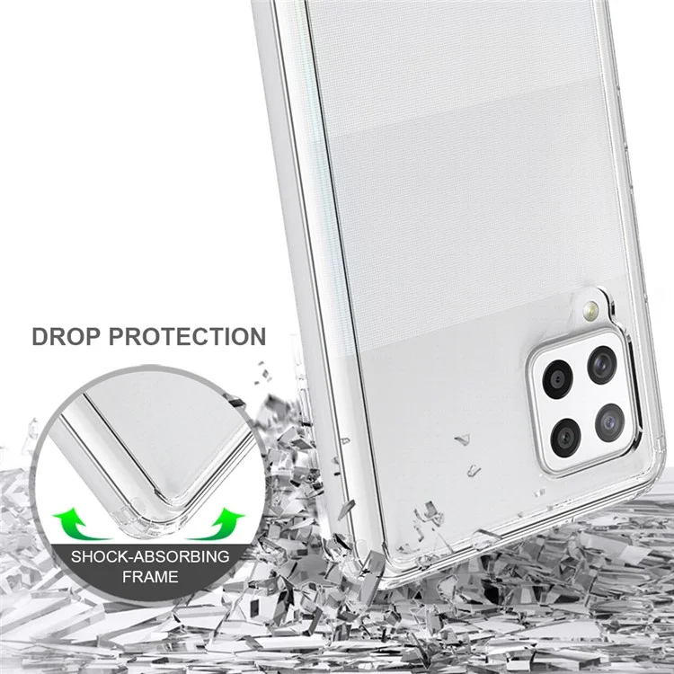 Back Acrilico Duro Anti-scratch + Custodia Ibrida a Cristallino Tpu Morbido Per Samsung Galaxy A42 5G - Trasparente