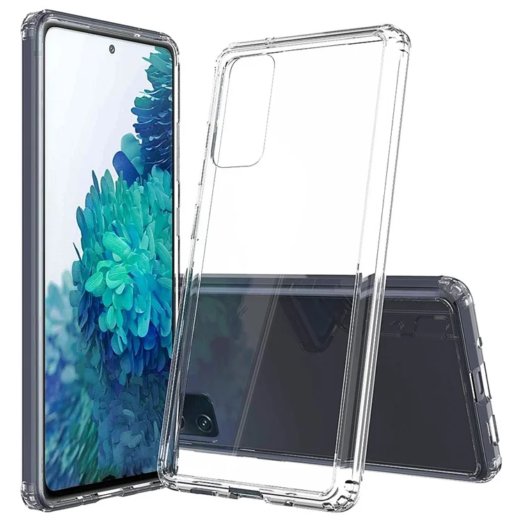 Para Samsung Galaxy S20 FE 4G/5G/S20 Lite/S20 FE 2022 Anti-Arañazos Absorción de Golpes Cristal Claro Acrílico + Funda Híbrida de TPU - Transparente