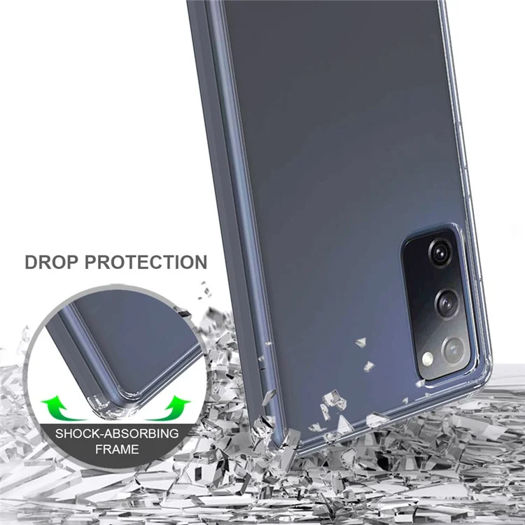Para Samsung Galaxy S20 FE 4G/5G/S20 Lite/S20 FE 2022 Anti-Arañazos Absorción de Golpes Cristal Claro Acrílico + Funda Híbrida de TPU - Transparente