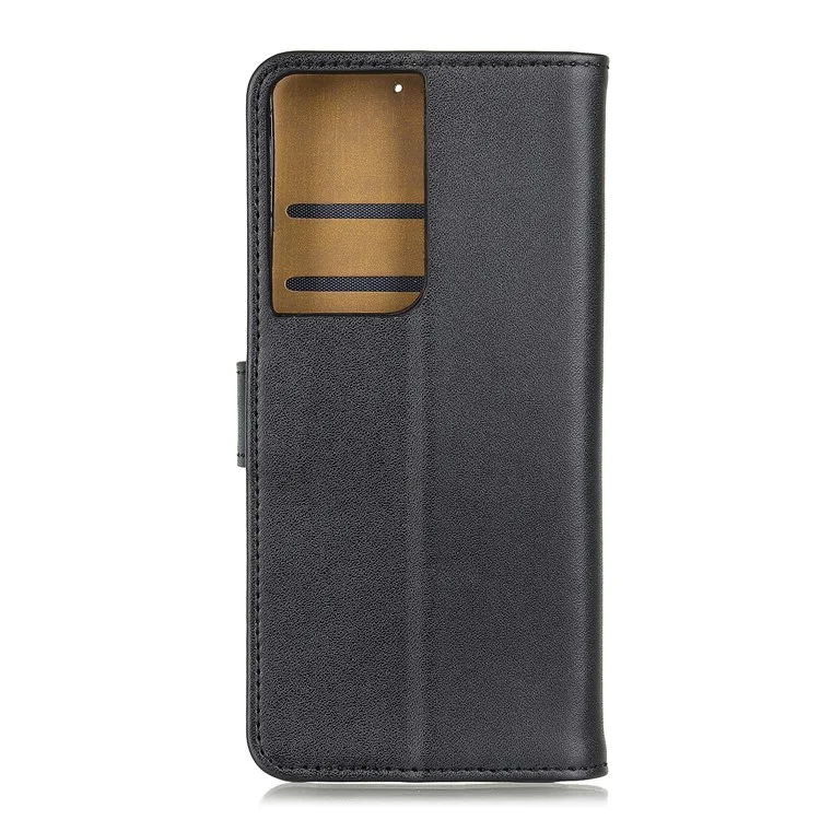 Magnetic Flip Cover Wallet Stand Leather Case for Samsung Galaxy S21 Ultra - Black
