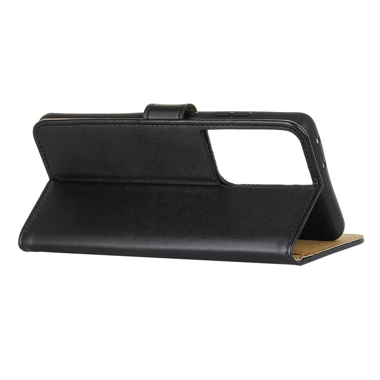 Magnetic Flip Cover Wallet Stand Leather Case for Samsung Galaxy S21 Ultra - Black