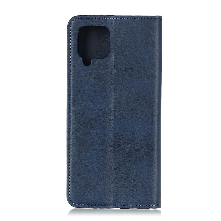 Phone Case for Samsung Galaxy A12 Anti-drop Wallet Stand Shell Shockproof Flip Protective Cover - Blue