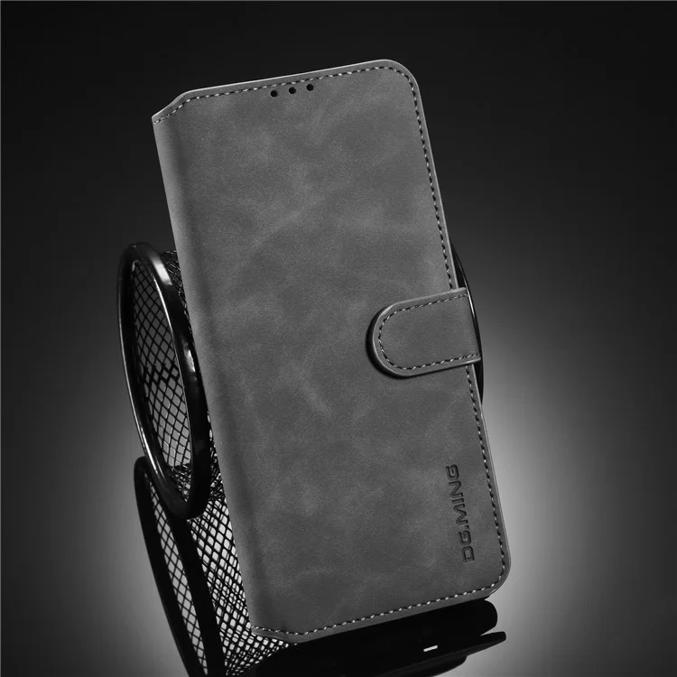 Dg. Shell de Billetera de Cuero de Estilo Retro Ming Para Samsung Galaxy A11 (versión de la Ue) - Gris