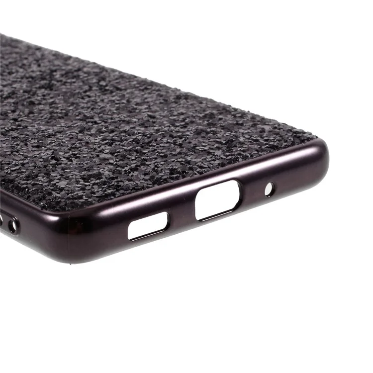 Para Samsung Galaxy S20 FE 4G/5G/S20 Lite/S20 FE 2022 Diseño de Lentejuelas Brillantes Marco Plateado TPU + Carcasa Híbrida de PC - Negro