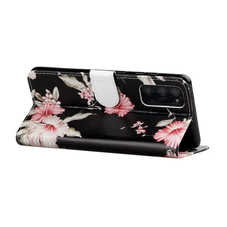 Für Samsung Galaxy S20 fe 4G/5G/S20 Lite/S20 fe 2022 Muster Druckbrieftaschen -lederschutzabdeckung - Pinke Blume