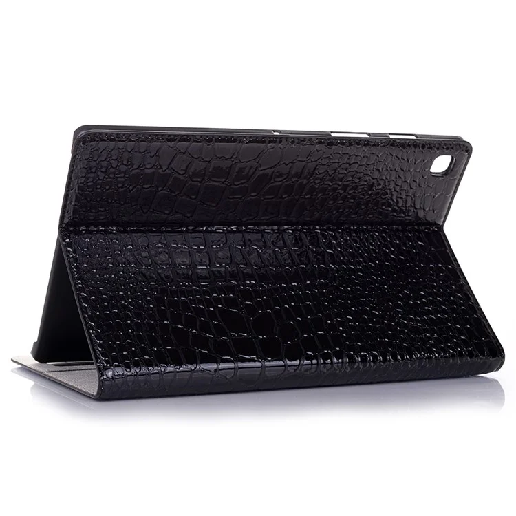 Crocodile Skin Portefeuille Couier en Cuir Smart Cover Pour Samsung Galaxy Tab A7 10.4 (2020) T500 - le Noir