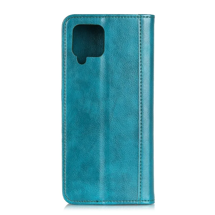 Retro Style Split Leather Case with Wallet + Stand for Samsung Galaxy A12 - Green