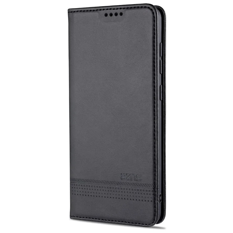 AZNS Magnetic Absorption Wallet PU Leder -mobiltelefon -standabdeckung Für Samsung Galaxy M31 - Schwarz