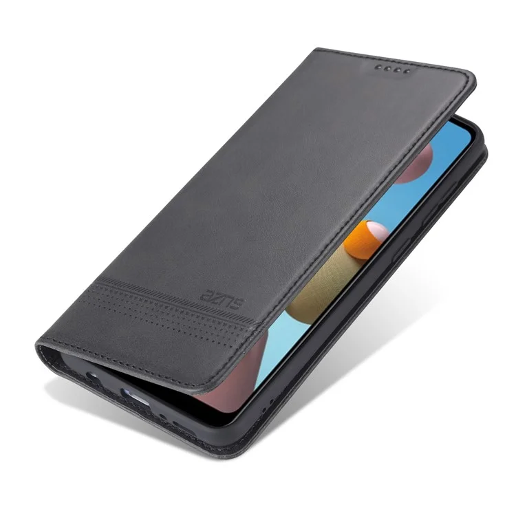 AZNS Magnetic Absorption Wallet PU Leder -mobiltelefon -standabdeckung Für Samsung Galaxy M31 - Schwarz