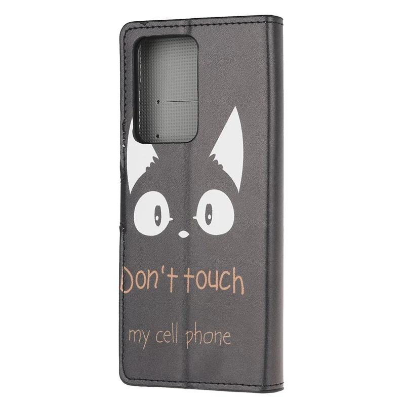 Wallet Stand Leather Pattern Printing Protective Case for Samsung Galaxy S30 Ultra/S21 Ultra - Black Cat