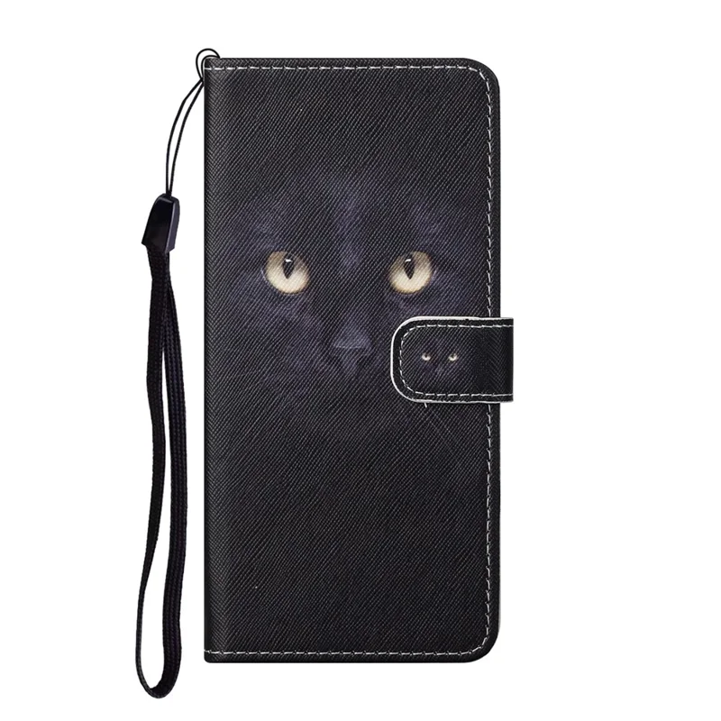 Pattern Printing for Samsung Galaxy S21 5G/S21 4G Cross Texture Leather Wallet Case - Cat Face