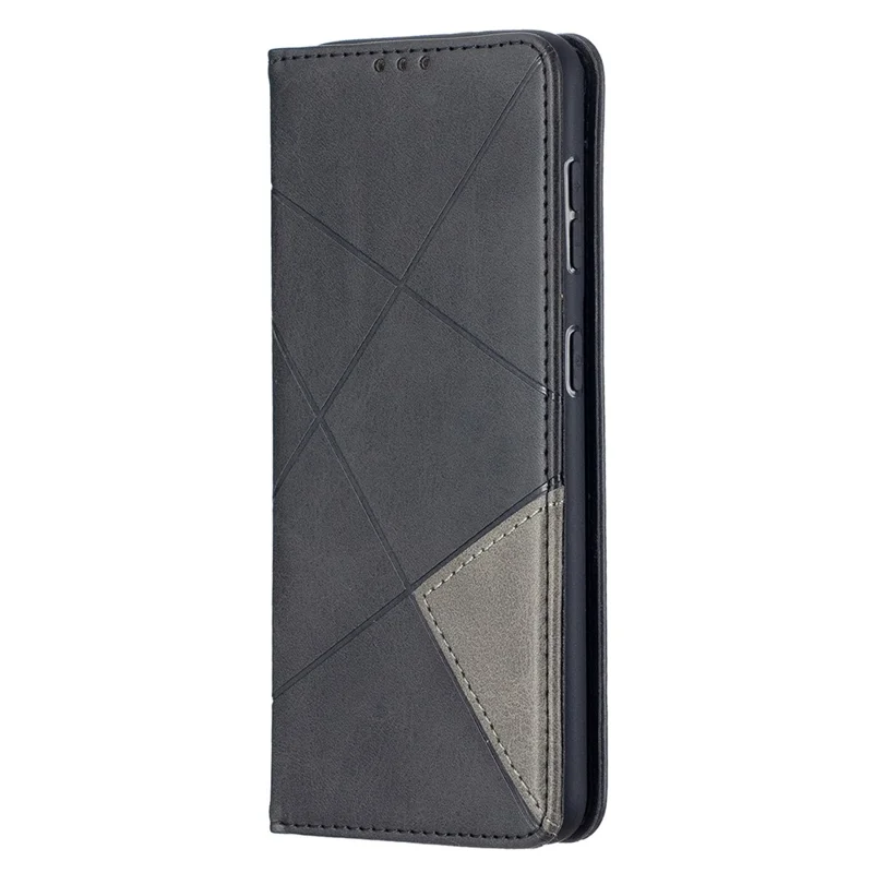 Auto-Absorbed Geometric Pattern Leather Case with Card Slots for Samsung Galaxy S21 4G / 5G - Black