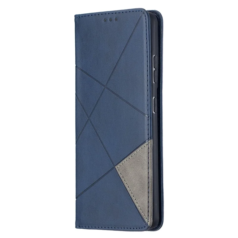 Geometric Pattern Stand Leather Case with Card Slots for Samsung Galaxy S21 Ultra 5G - Blue