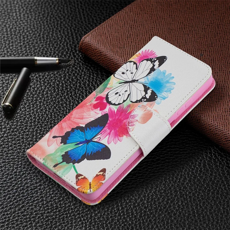 Hot Style Pattern Printing Stand Case Cover for Samsung Galaxy S21 Ultra 5G - Two Butterfly