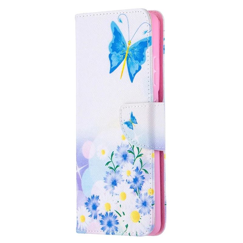 Hot Style Pattern Printing Stand Case Cover for Samsung Galaxy S21 Ultra 5G - Butterfly and Flower