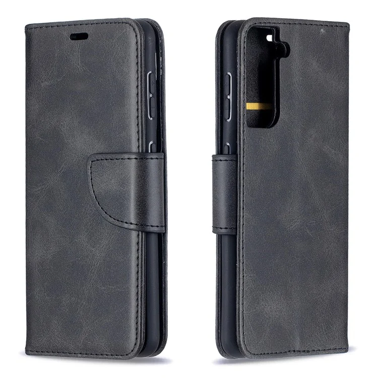 Portafoglio in Pelle PU Elegante Custodia Per Smartphone Per Samsung Galaxy S21 5G/S21 4G - Nero