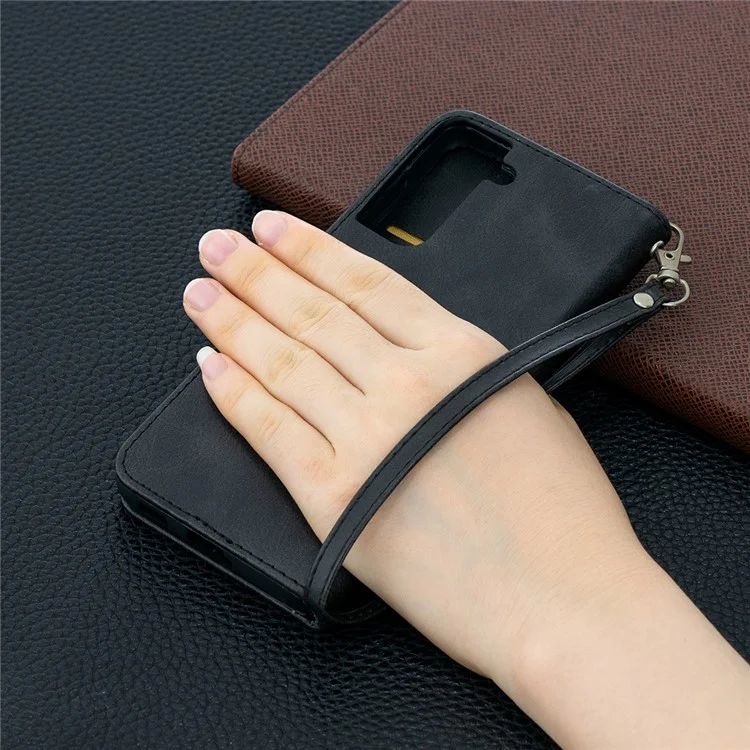 pu en Cuir pu Wallet Élégant Smartphone Pour Samsung Galaxy S21 5g / S21 4G - le Noir