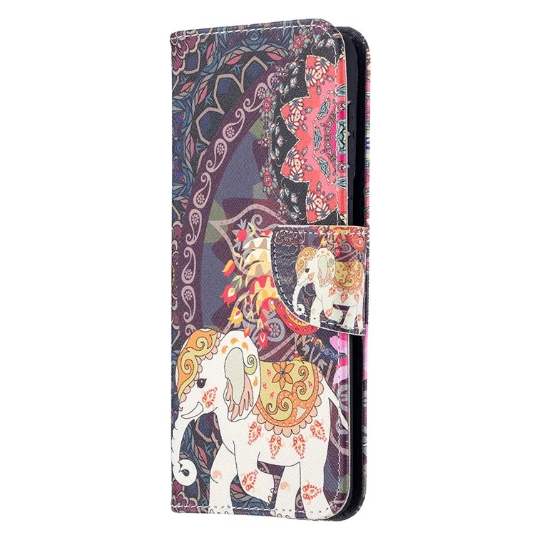 Pattern Printing Cover Wallet Leather Phone Case for Samsung Galaxy S21+ 5G - Elephant