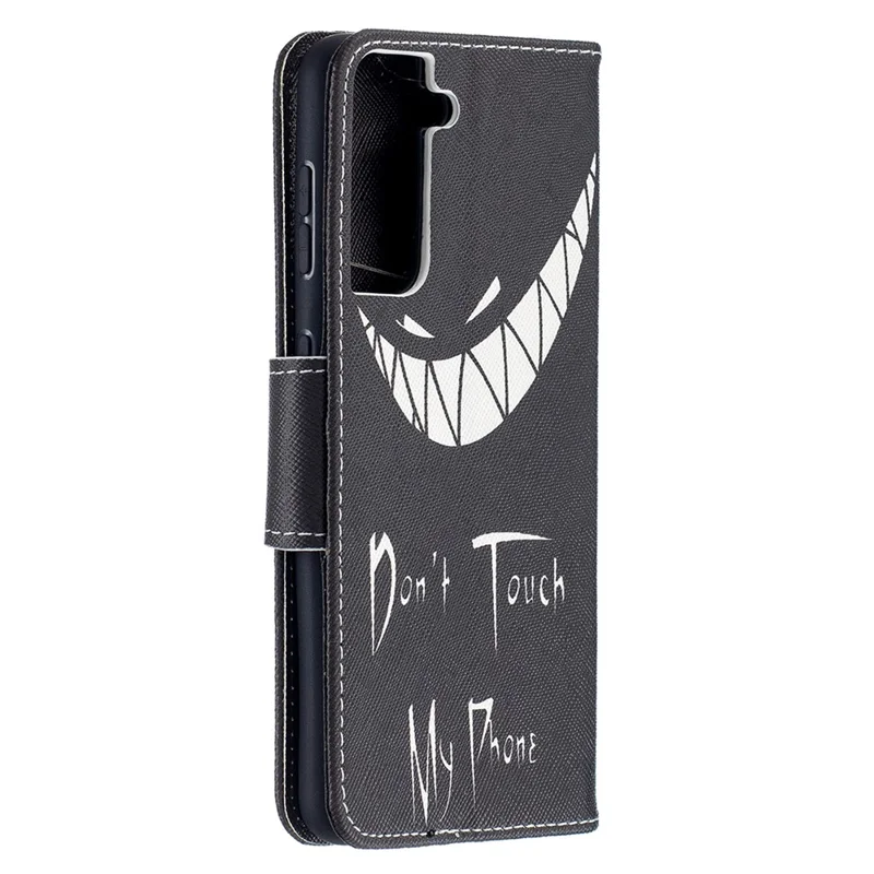 Faddish Pattern Printing Stand Leather Case Cover for Samsung Galaxy S21 4G/5G - Teeth