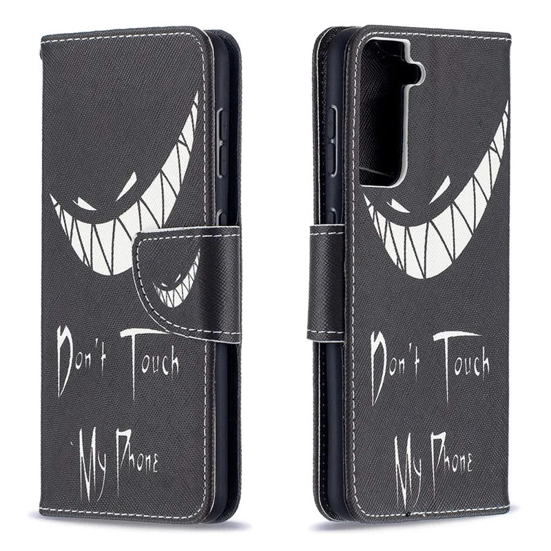 Faddish Pattern Printing Stand Leather Case Cover for Samsung Galaxy S21 4G/5G - Teeth