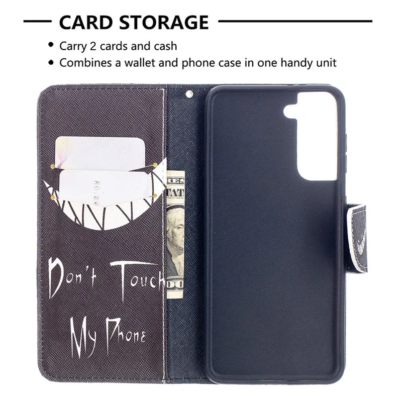 Faddish Pattern Printing Stand Leather Case Cover for Samsung Galaxy S21 4G/5G - Teeth