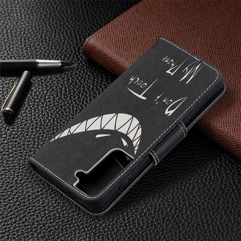 Faddish Pattern Printing Stand Leather Case Cover for Samsung Galaxy S21 4G/5G - Teeth