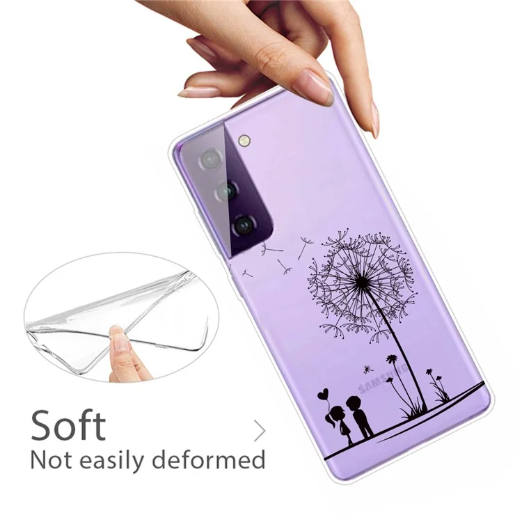 Phone Case for Samsung Galaxy S21 4G/5G Pattern Printing TPU Cover - Couple/Dandelion