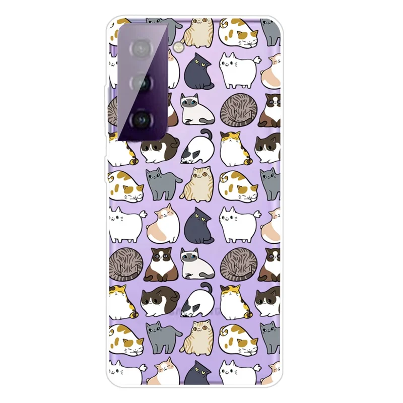 Pattern Printing IMD TPU Cell Phone Case for Samsung Galaxy S21 4G/5G Soft Shell - Cats