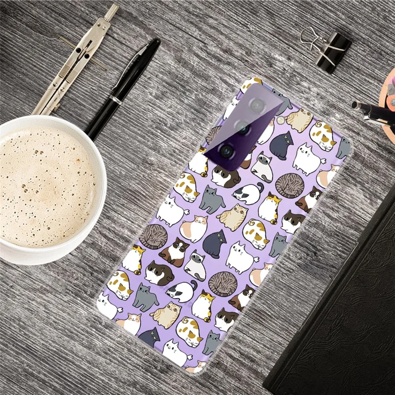 Pattern Printing IMD TPU Cell Phone Case for Samsung Galaxy S21 4G/5G Soft Shell - Cats
