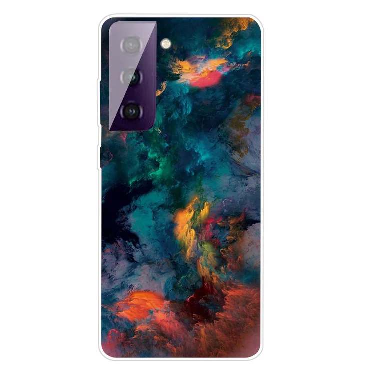 Super Clear Pattern Printing TPU Phone Cover Case for Samsung Galaxy S21 Plus 5G - Nebula