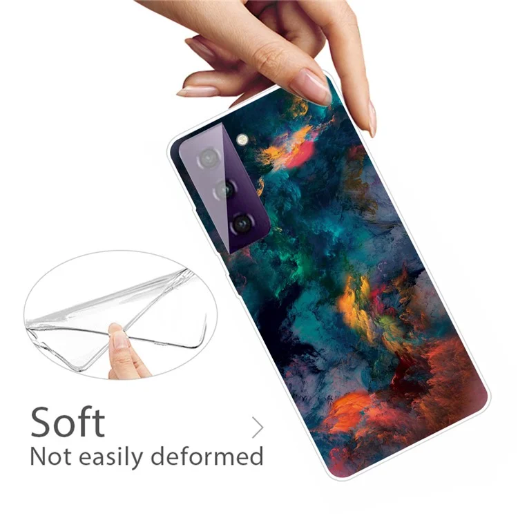 Super Clear Pattern Printing TPU Phone Cover Case for Samsung Galaxy S21 Plus 5G - Nebula