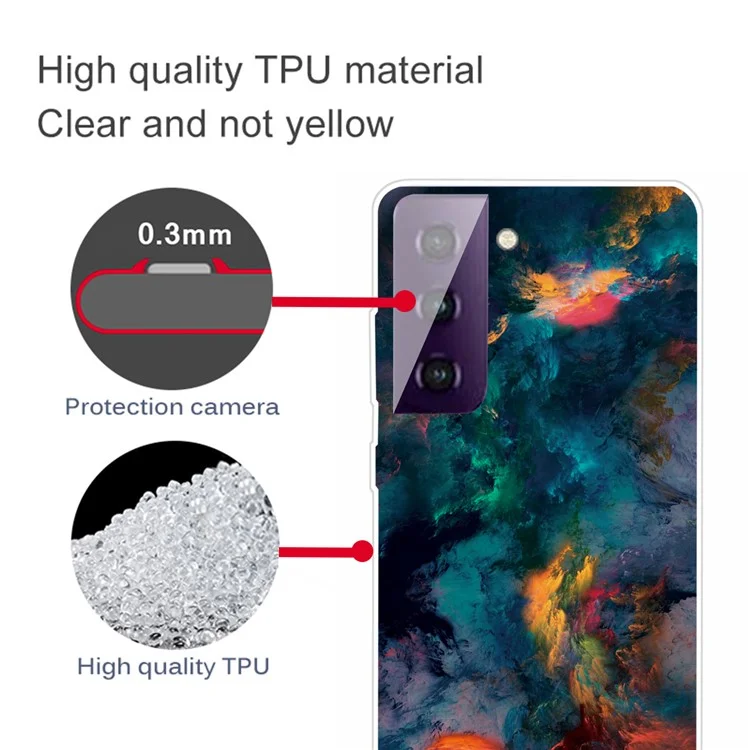 Super Clear Pattern Printing TPU Phone Cover Case for Samsung Galaxy S21 Plus 5G - Nebula