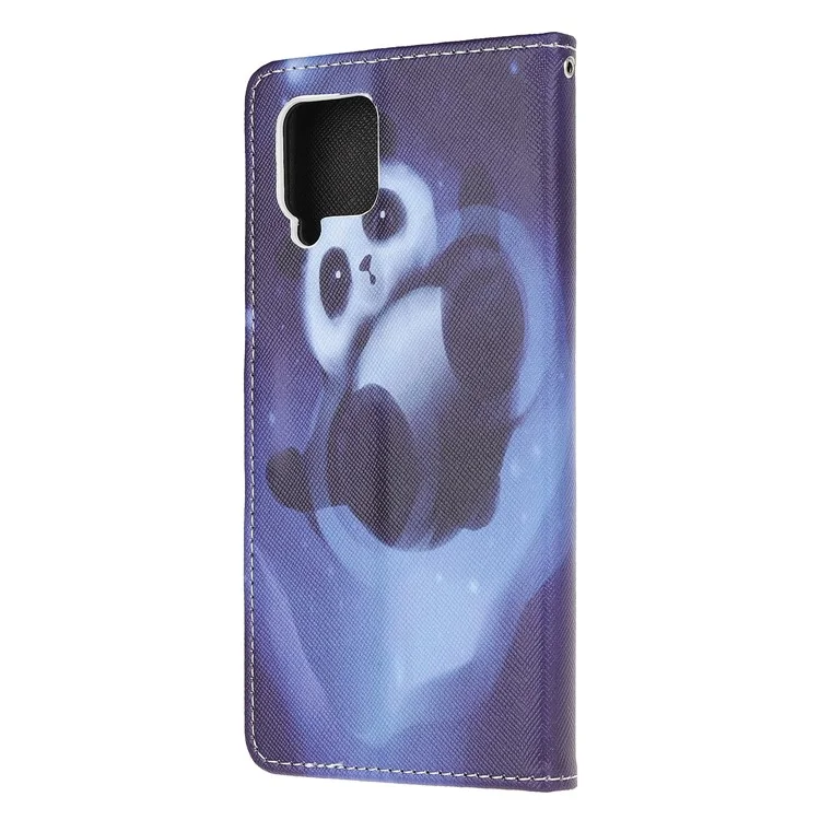 Muster Druckkreuzstextur Leder Brieftasche Telefonständer Schutzhülle Für Samsung Galaxy A12 - Panda