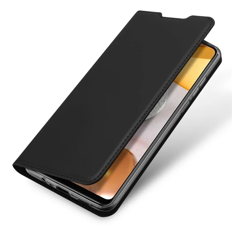 DUX DUCIS Skin Pro Series for Samsung Galaxy A12/M12 Stand Functions Folio Flip Leather Case with Card Holder - Black