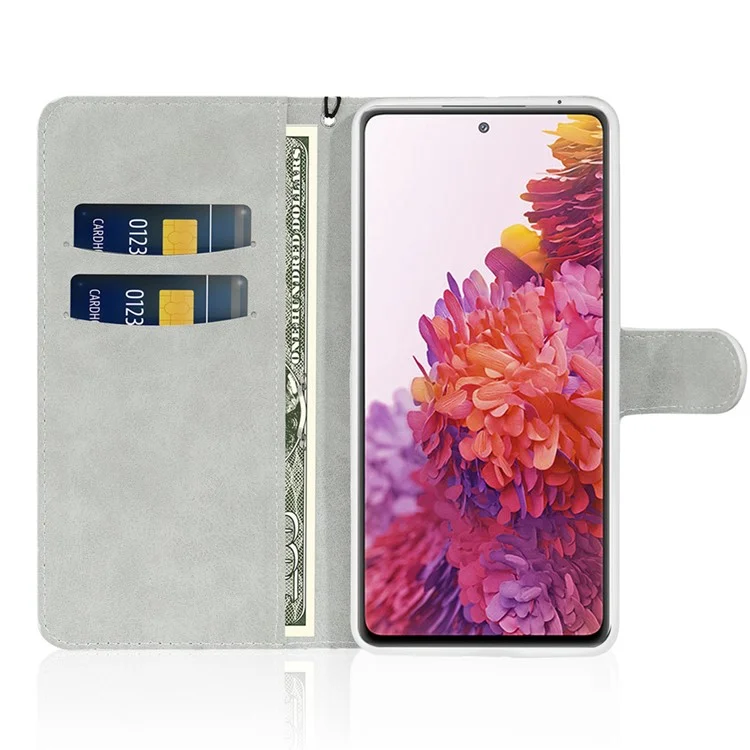 Für Samsung Galaxy S20 fe 4G/5G/S20 Lite/s20 FE 2022 Glitzer Pulverspleißen Leder -brieftasche Telefonabdeckung - Gold