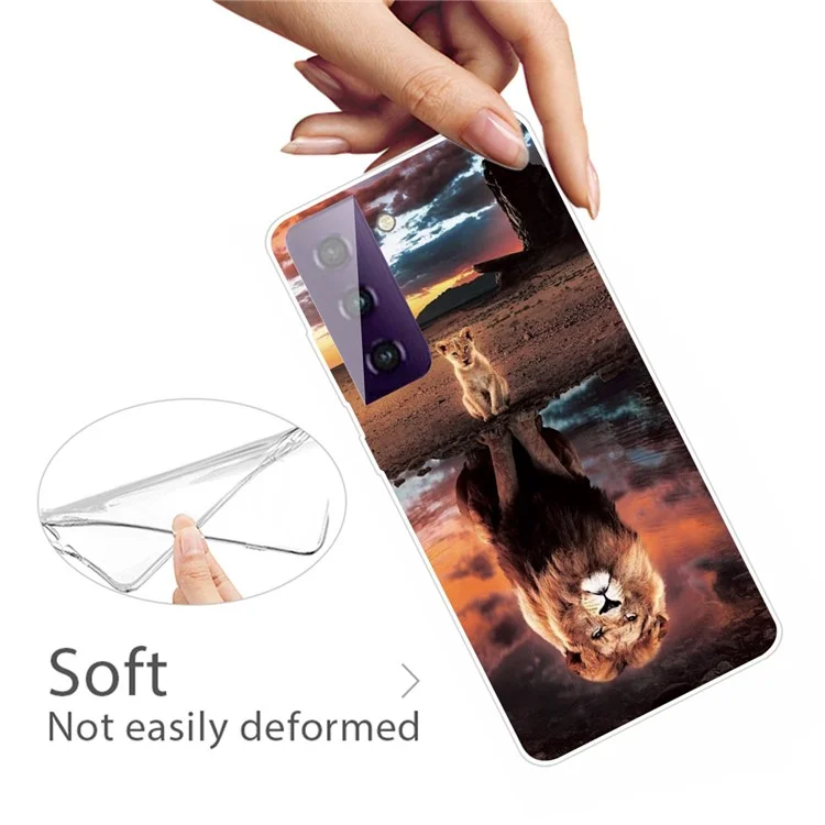 Animals Pattern Printing Series TPU Phone Cover Case for Samsung Galaxy S21 4G/5G - Lion