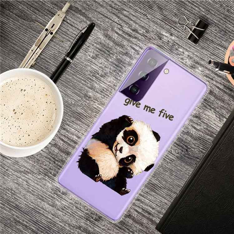 Patterned Flexible TPU Shell for Samsung Galaxy S21 4G/5G Phone Protective Cover - Give Me Five