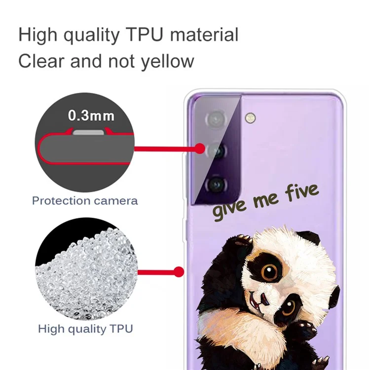 Patterned Flexible TPU Shell for Samsung Galaxy S21 4G/5G Phone Protective Cover - Give Me Five