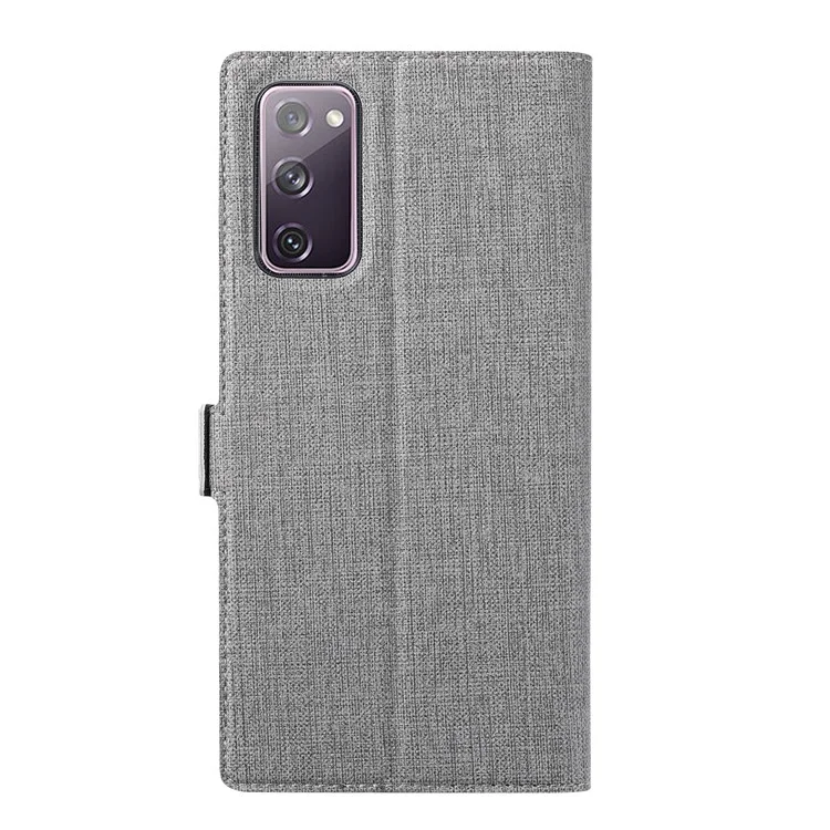 VILI K Series para Samsung Galaxy S20 FE 4G/5G/S20 Lite/S20 FE 2022 Carteira Stand Capa de Couro - Cinza