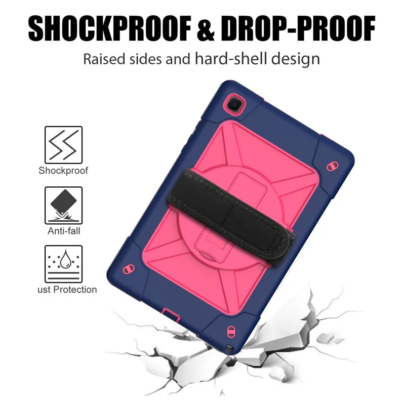 PC + TPU Hybrid Tablet Case Kickstand with Strap for Samsung Galaxy Tab A7 10.4 (2022) / (2020) - Blue / Rose