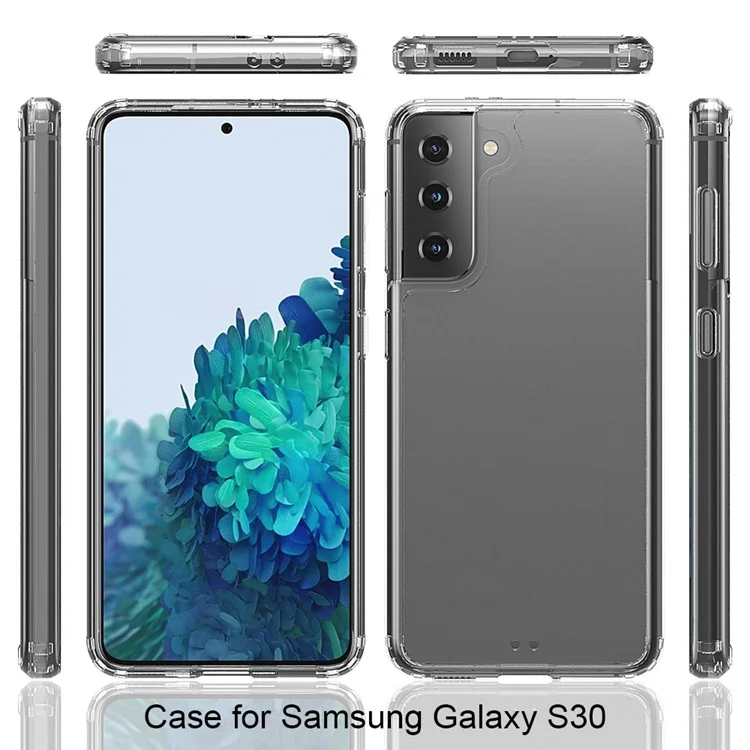 Kristallklarer Anti-Kratzer Transparenter Acryl + TPU Hybrid-Hülle für Samsung Galaxy S21 4G/5G