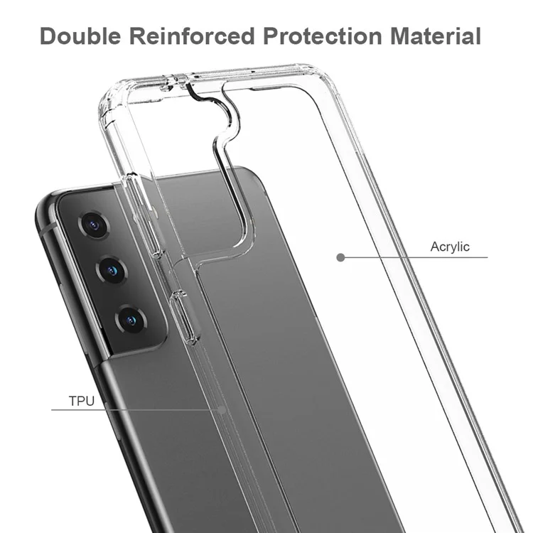 Kristallklarer Anti-Kratzer Transparenter Acryl + TPU Hybrid-Hülle für Samsung Galaxy S21 4G/5G