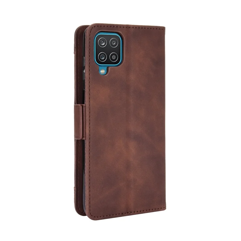 Per Samsung Galaxy M12 / A12 Custodia protettiva multipla con alloggiamenti per schede Supporto in pelle - Marrone