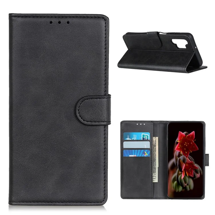 Funda de cartera para teléfono móvil con soporte para Samsung Galaxy A32 5G / M32 5G de piel sintética - Negro