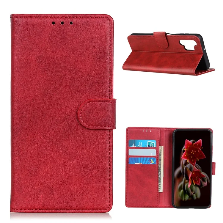 Custodia Portafoglio per Cellulare con Supporto per Samsung Galaxy A32 5G / M32 5G, in Pelle PU - Rosso