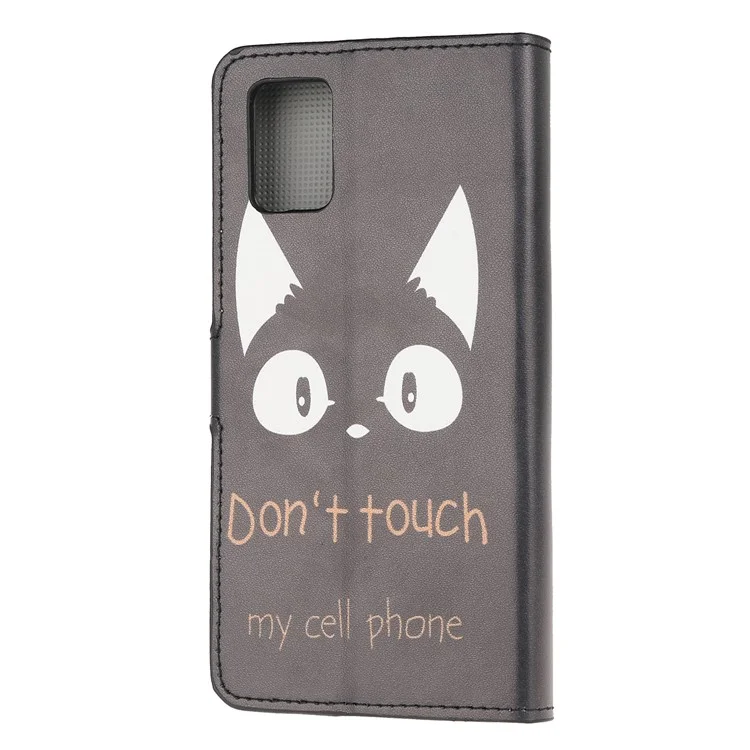 Pattern Printing Protector for Samsung Galaxy A02s (164.2mm) PU Leather Wallet Stand Cover - Don't Touch My Phone