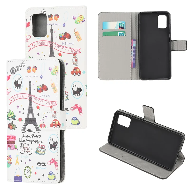 Funda de protección con estampado para Samsung Galaxy A02s (164,2 mm), carcasa tipo cartera con soporte de cuero PU - Torre