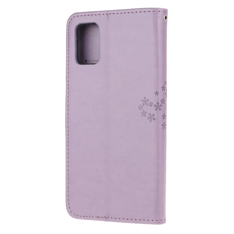 Étui portefeuille élégant en cuir avec motif hibou Imprint Tree pour Samsung Galaxy A02s (164,2 mm) - Violet